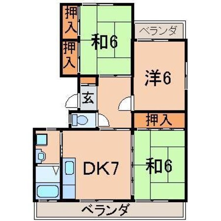 堂ノ裏ハイツの物件間取画像